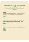 Commerce IMA3 Final Exam Questions&NewLine;and&NewLine;Answers Verified Solutions Latest&NewLine;Update