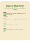 Commercial Vehicle Operation&NewLine;Certification PAPER Questions&NewLine;and Answers Verified Solutions Latest&NewLine;Update