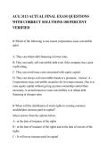 ACG 3113 ACTUAL FINAL EXAM QUESTIONS&NewLine;WITH CORRECT SOLUTIONS 100 PERCENT&NewLine;VERIFIED