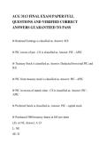 ACG 3113 FINAL EXAM PAPER FULL&NewLine;QUESTIONS AND VERIFIED CORRECT&NewLine;ANSWERS GUARANTEED TO PASS