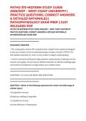 PATHO 370 MIDTERM STUDY GUIDE 2026&sol;2027 &ndash; WEST COAST UNIVERSITY &vert; PRACTICE QUESTIONS&comma; CORRECT ANSWERS & DETAILED RATIONALES &vert; PATHOPHYSIOLOGY EXAM PREP &vert; JUST RELEASED PDF