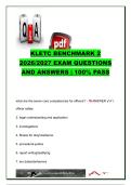 KLETC Benchmark 2 Exam Questions & Answers 2026&sol;2027 &vert; Officer Safety&comma; Law&comma; Use of Force & Tactical Communication &vert; Kansas Law Enforcement Training Center