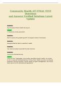 Community Health ATI FINAL TEST&NewLine;Questions&NewLine;and Answers Verified Solutions Latest&NewLine;Update