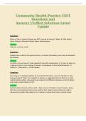 Community Health Practice TEST&NewLine;Questions and&NewLine;Answers Verified Solutions Latest&NewLine;Update