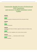 Community Health Practice Professional&NewLine;TEST Questions&NewLine;and Answers Verified Solutions Latest&NewLine;Update