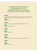 Community Health Practice&NewLine;Comprehensive TEST&NewLine;PAPER Questions and Answers&NewLine;Verified Solutions Latest Update