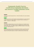 Community Health Practice&NewLine;Comprehensive TEST&NewLine;PAPER Questions and Answers&NewLine;Verified Solutions Latest Update
