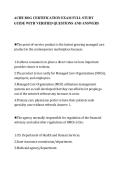 ACHE BOG CERTIFICATION EXAM FULL STUDY&NewLine;GUIDE WITH VERIFIED QUESTIONS AND ANSWERS
