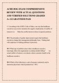 ACHE BOG EXAM COMPREHENSIVE&NewLine;REVIEW WITH ACTUAL QUESTIONS&NewLine;AND VERIFIED SOLUTIONS GRADED&NewLine;A&plus; GUARANTEED PASS