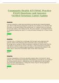 Community Health ATI FINAL Practice&NewLine;EXAM Questions and Answers&NewLine;Verified Solutions Latest Update
