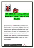 NSG 1400 Becoming a Nurse Questions & Answers 2026&sol;2027 &vert; Nursing History&comma; ADPIE&comma; Ethics&comma; Theories&comma; Scope of Practice & Canadian Healthcare