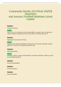 Community Health ATI FINAL PAPER&NewLine;Questions&NewLine;and Answers Verified Solutions Latest&NewLine;Update