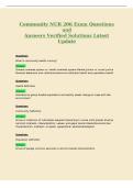 Community NUR 206 Exam Questions&NewLine;and&NewLine;Answers Verified Solutions Latest&NewLine;Update