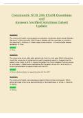Community NUR 206 EXAM Questions&NewLine;and&NewLine;Answers Verified Solutions Latest&NewLine;Update