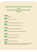 Community NUR 206 EXAM Questions&NewLine;and&NewLine;Answers Verified Solutions Latest&NewLine;Update