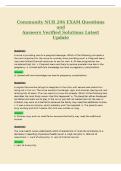 Community NUR 206 EXAM Questions&NewLine;and&NewLine;Answers Verified Solutions Latest&NewLine;Update