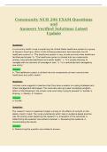 Community NUR 206 EXAM Questions&NewLine;and&NewLine;Answers Verified Solutions Latest&NewLine;Update