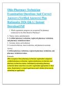 Ohio Pharmacy Technician &NewLine;Examination Questions And Correct &NewLine;Answers &lpar;Verified Answers&rpar; Plus &NewLine;Rationales 2026 Q&A &vert; Instant &NewLine;Download Pdf 