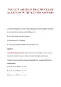 NYC CITY ASSESSOR PRACTICE EXAM&NewLine;QUESTIONS WITH VERIFIED ANSWERS