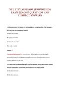 NYC CITY ASSESSOR &lpar;PROMOTION&rpar;&NewLine;EXAM 2026&sol;2027 QUESTIONS AND&NewLine;CORRECT ANSWERS