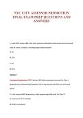 NYC CITY ASSESSOR PROMOTION&NewLine;FINAL EXAM PREP QUESTIONS AND&NewLine;ANSWERS