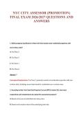 NYC CITY ASSESSOR &lpar;PROMOTION&rpar;&NewLine;FINAL EXAM 2026&sol;2027 QUESTIONS AND&NewLine;ANSWERS