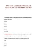 NYC CITY ASSESSOR EXAM Bundle &vert; Update Questions with complete and Verified solutions&period;