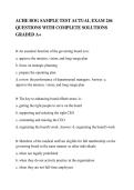 ACHE BOG SAMPLE TEST ACTUAL EXAM 246&NewLine;QUESTIONS WITH COMPLETE SOLUTIONS&NewLine;GRADED A&plus;