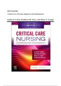Critical Care Nursing&colon; Diagnosis and Management by Linda D&period; Urden &ndash; Test Bank &vert; Exam Questions & Answers
