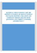 Maternal Child Nursing Care 3rd Edition Canadian by Keenan & Lindsay &ndash; Test Bank Chapters 1&ndash;55 &vert; Exam Questions & Answers