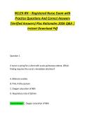 NCLEX-RN &ndash; Registered Nurse Exam with &NewLine;Practice Questions And Correct Answers &NewLine;&lpar;Verified Answers&rpar; Plus Rationales 2026 Q&A &vert; &NewLine;Instant Download Pdf