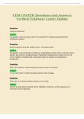 COSO PAPER Questions and Answers&NewLine;Verified Solutions Latest Update