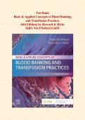 2026 Test Bank for Basic & Applied Concepts of Blood Banking and Transfusion Practices&comma; 6th Edition &ndash; 720 Exam Questions with Detailed Rationales & Answers &lpar;Howard & Hicks&rpar;