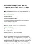 ADVANCED PHARMACOLOGY NSG 533&NewLine;COMPREHENSIVE SCRIPT WITH SOLUTIONS