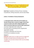 WGU D668 Elementary Literacy Curriculum Practice Exam &lpar;Original&rpar; EXAM &vert; Latest Update &vert; Original Questions & Answers with Detailed Rationales &vert; Graded A&plus;