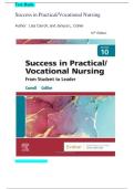 Test Bank-&NewLine;Success in Practical&sol;Vocational Nursing&NewLine;&NewLine;&lpar;Author&rpar;  Janyce L&period; Collier &vert;&vert;All Chapters 1-19 included Graded A &plus;