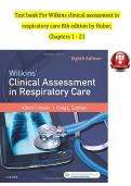Test Bank for Wilkins' Clinical Assessment in Respiratory Care 8th Edition by Huber &vert; Chapters 1&ndash;21