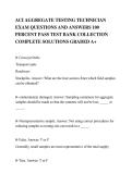 ACI AGGREGATE TESTING TECHNICIAN&NewLine;EXAM QUESTIONS AND ANSWERS 100&NewLine;PERCENT PASS TEST BANK COLLECTION&NewLine;COMPLETE SOLUTIONS GRADED A&plus;
