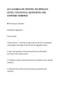 ACI AGGREGATE TESTING TECHNICIAN&NewLine;LEVEL 1 EXAM FULL QUESTIONS AND&NewLine;ANSWERS VERIFIED