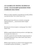 ACI AGGREGATE TESTING TECHNICIAN&NewLine;LEVEL 1 EXAM SCRIPT QUESTIONS WITH&NewLine;COMPLETE SOLUTIONS