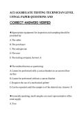 ACI AGGREGATE TESTING TECHNICIAN LEVEL&NewLine;1 FINAL PAPER QUESTIONS 