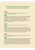 CPCO EXAM Questions and Answers&NewLine;Verified Solutions Latest Update
