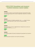 CPCO TEST Questions and Answers&NewLine;Verified Solutions Latest Update