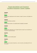 Exam Questions and Answers&NewLine;Verified Solutions Latest Update