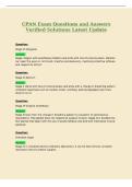 CPAN Exam Questions and Answers&NewLine;Verified Solutions Latest Update