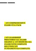 ATI RN Comprehensive Predictor 2026&sol;2027 Forms A&comma; B & C &ndash; Complete Study Pack with Graded Solutions&comma; Rationales & Leadership Exams