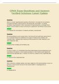 CPAN Exam Questions and Answers&NewLine;Verified Solutions Latest Update