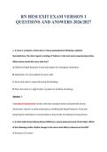 RN HESI EXIT EXAM VERSION 1&NewLine;QUESTIONS AND ANSWERS 2026&sol;2027