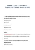 RN HESI EXIT EXAM VERSION 1&NewLine;2026&sol;2027 QUESTIONS AND ANSWERS