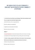 RN HESI EXIT EXAM VERSION 2&NewLine;2026&sol;2027 QUESTIONS WITH CORRECT&NewLine;ANSWERS